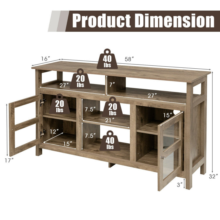 Easy to Assemble TV Stand with Fireplace Cabinet