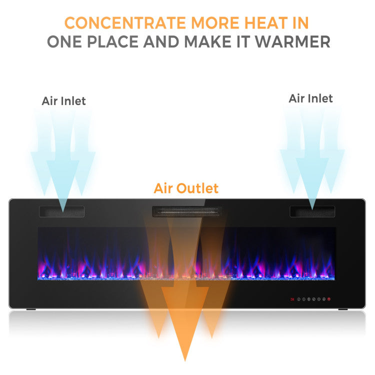 Adjustable flame brightness and speed on LED fireplace