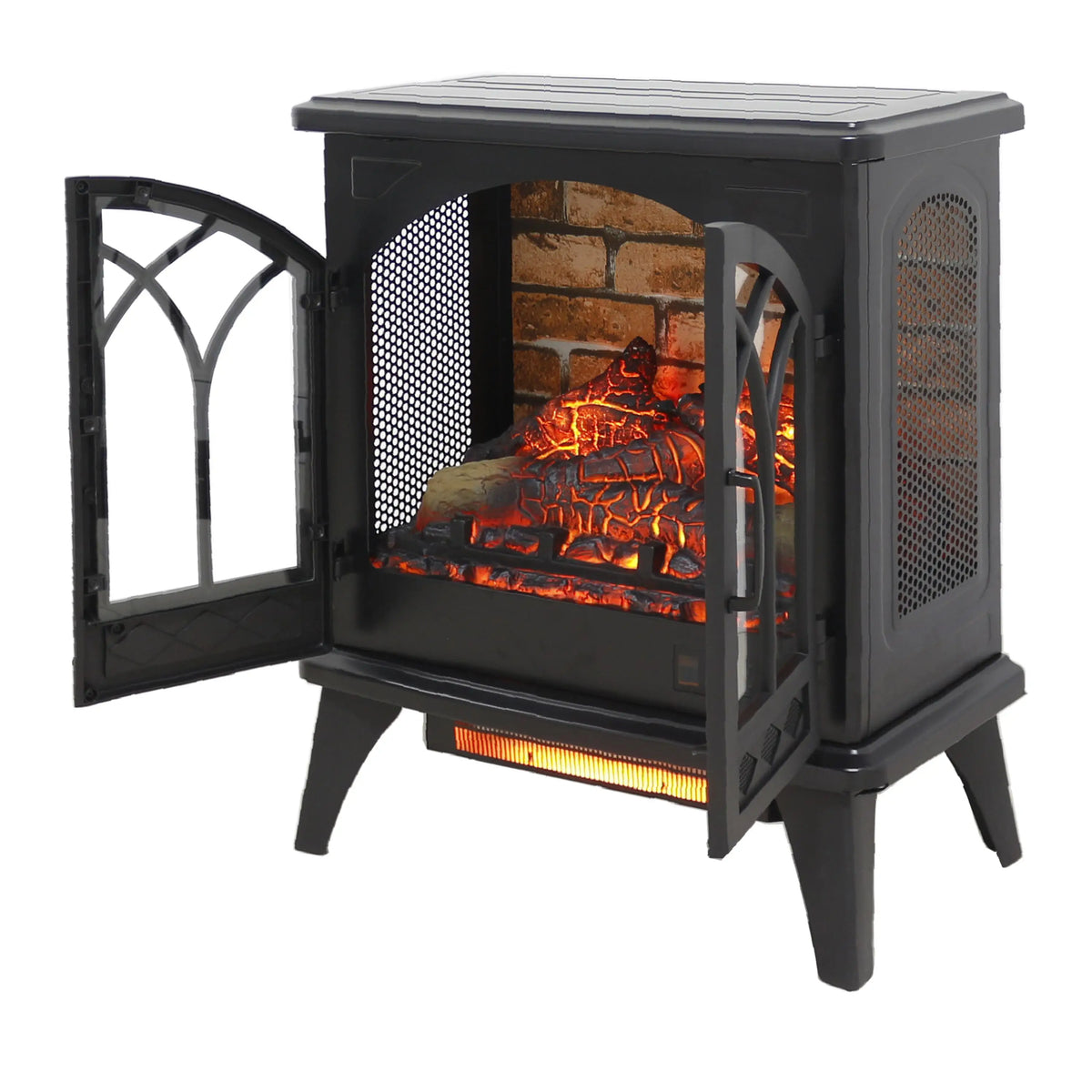 1500W Infrared Quartz Fireplace Heater with Adjustable Heat Settings