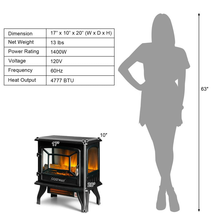 Highlighting the energy-efficient operation of the electric fireplace heater