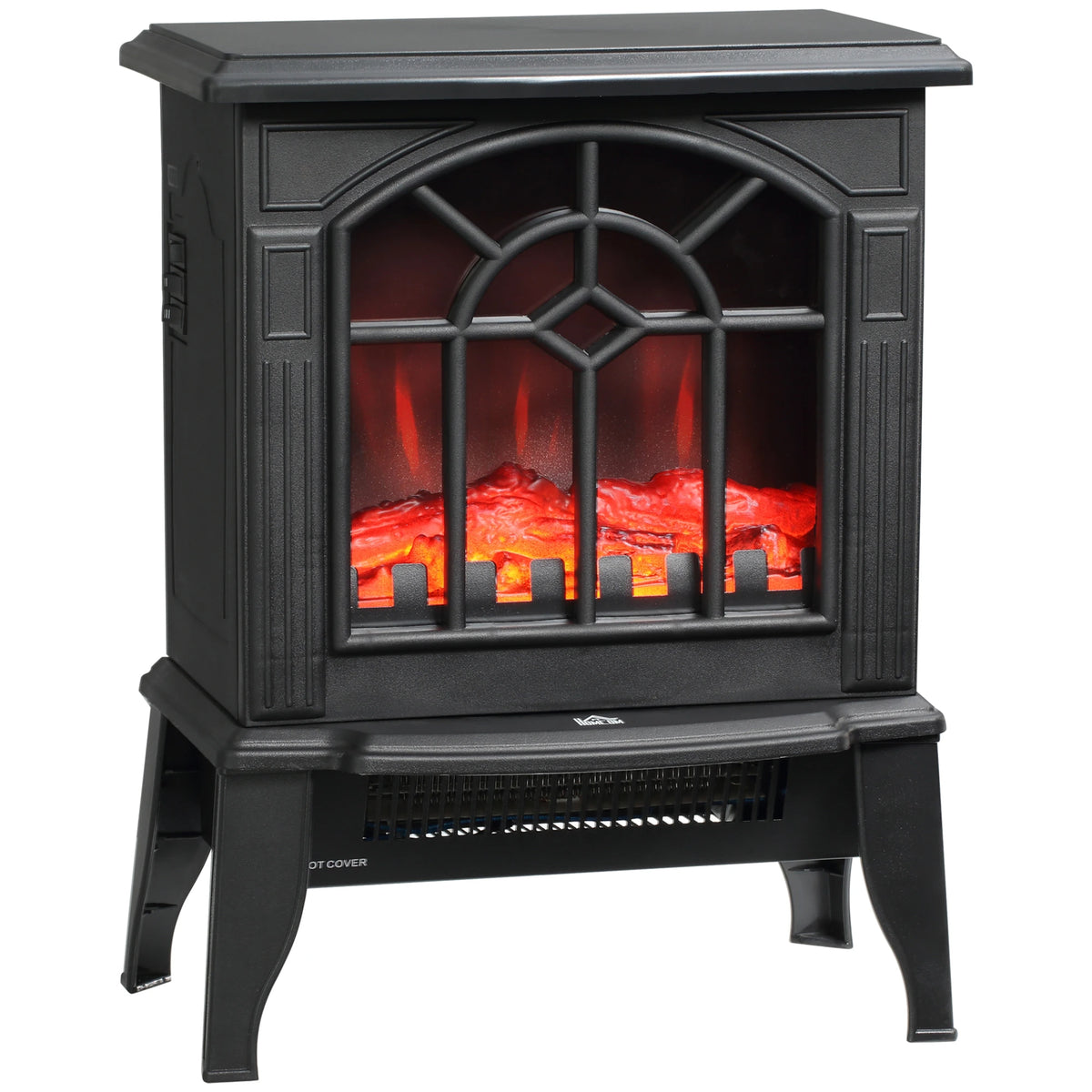Bedroom-friendly electric fireplace heater offering warmth and ambiance with a stylish look