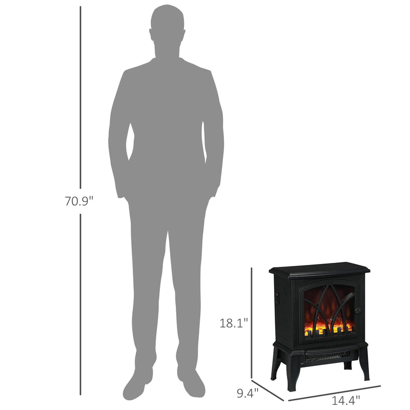 Modern faux wood electric fireplace heater for cozy indoor heating