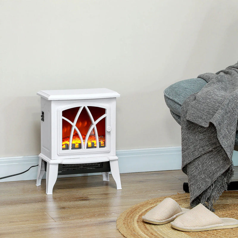 Modern faux wood electric fireplace heater for cozy indoor heating