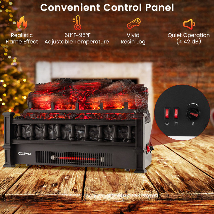 Electric Fireplace Heater with Adjustable Flame Settings