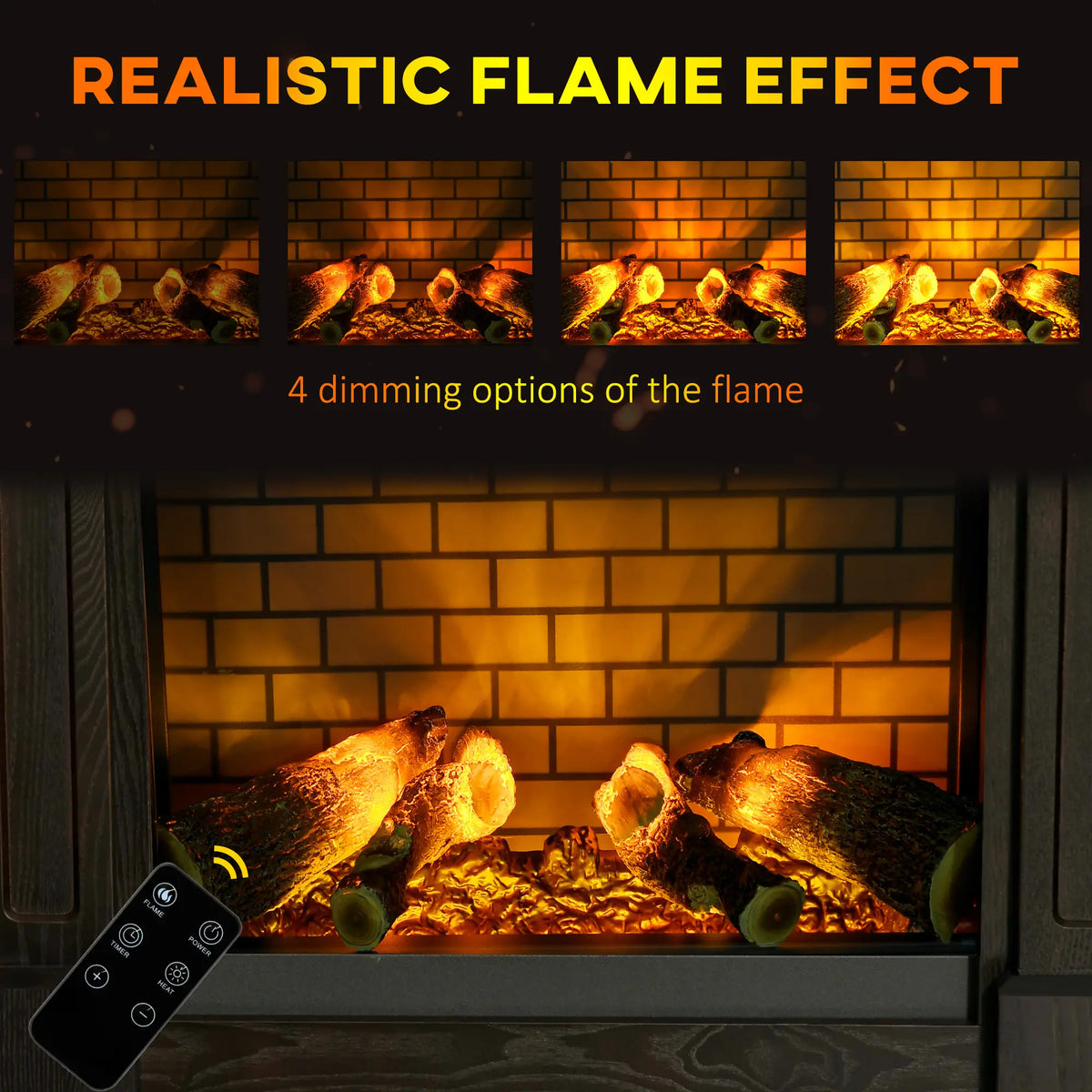 Electric Fireplace Heater with Display Shelf