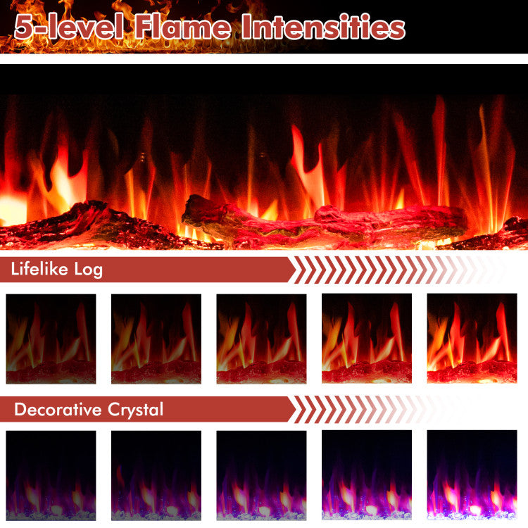 Electric Fireplace In-Wall Installation 60 Inch