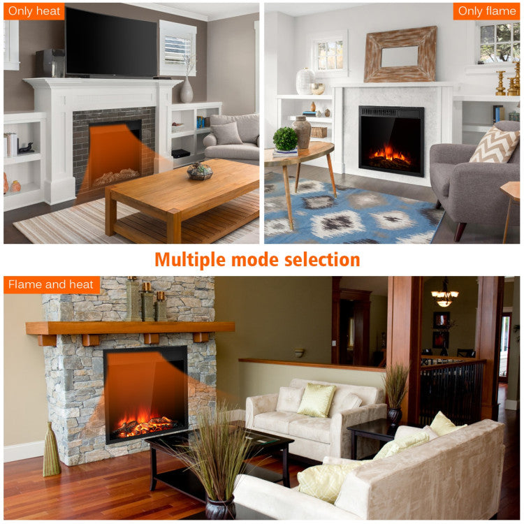 Electric Fireplace Insert 1500W Heater Safe Operation