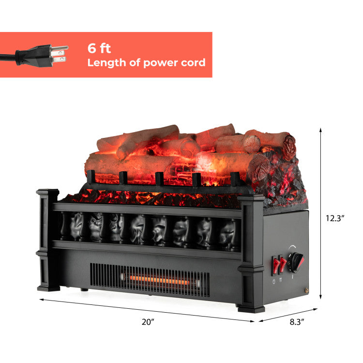  Electric fireplace insert for wood-burning stove with safety features.