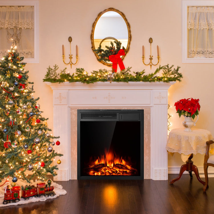 Electric Fireplace Insert Recessed with LED Flame