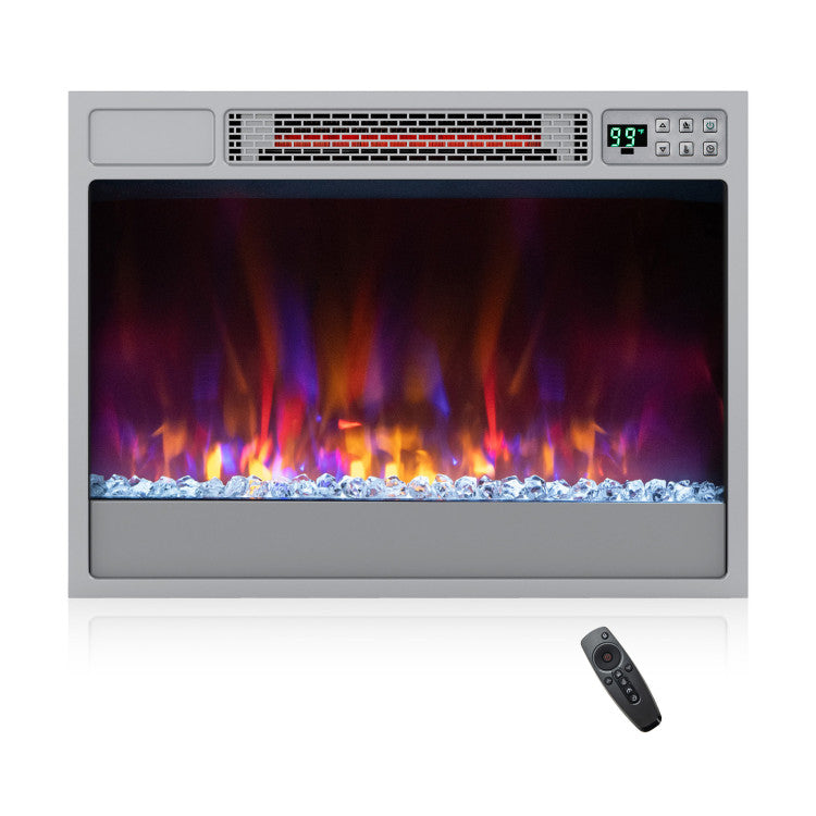 Electric fireplace insert with remote control functionality