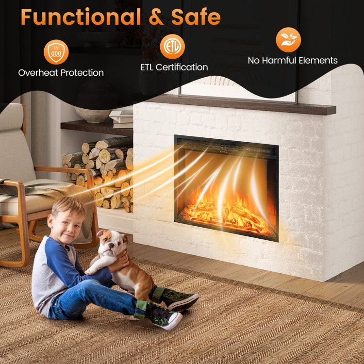 Electric Fireplace Insert with Ember Effect