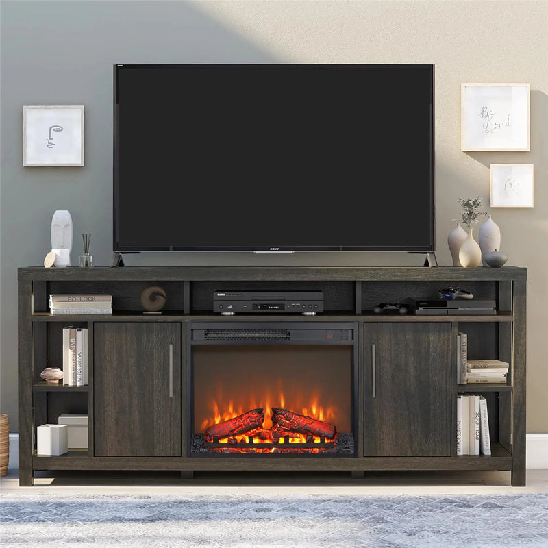 Electric Fireplace Insert with Flickering Logs & Adjustable Flame Effects – 23-Inch