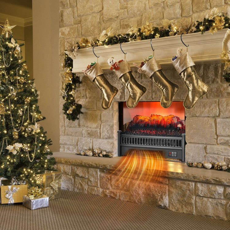 Electric fireplace insert for wood-burning fireplaces