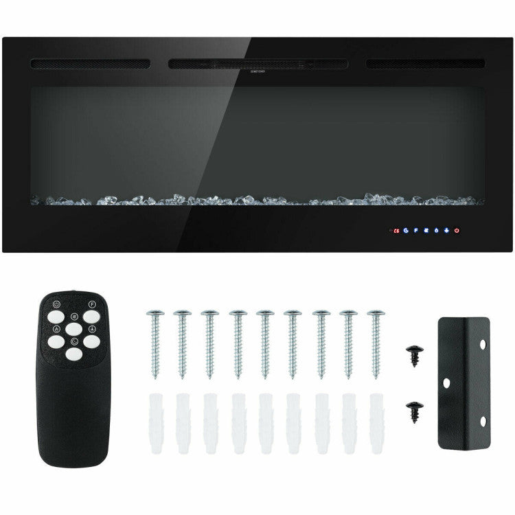 Easy recessed or wall-mounted installation of electric fireplace
