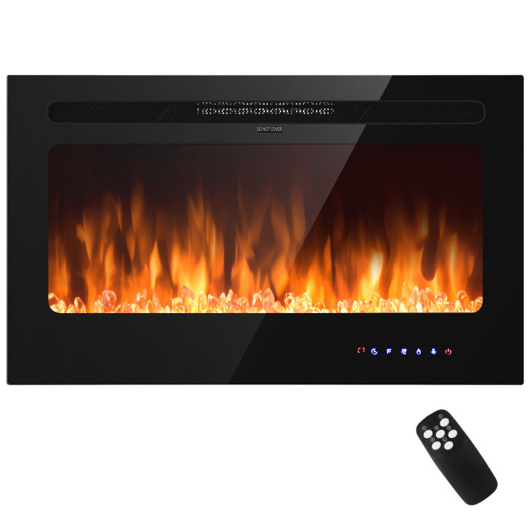 Remote control and LED panel for adjustable flame and heat settings