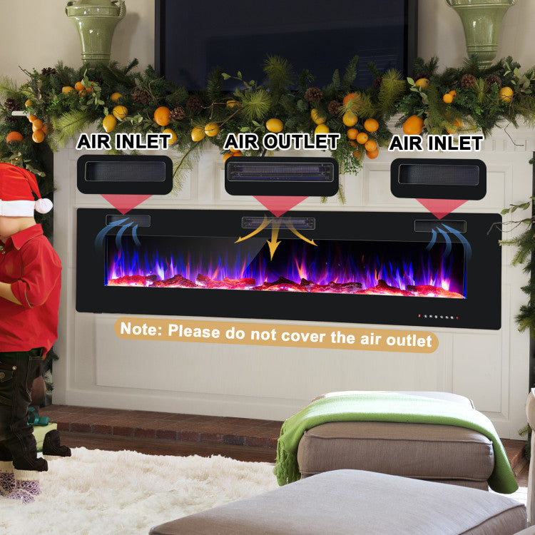 Electric Fireplace with Remote Control and Timer Settings