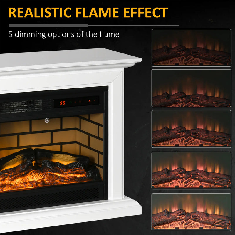 Freestanding electric fireplace space heater for indoor use