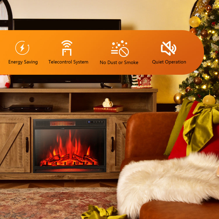 Touch screen control panel of 28 inch electric fireplace heater