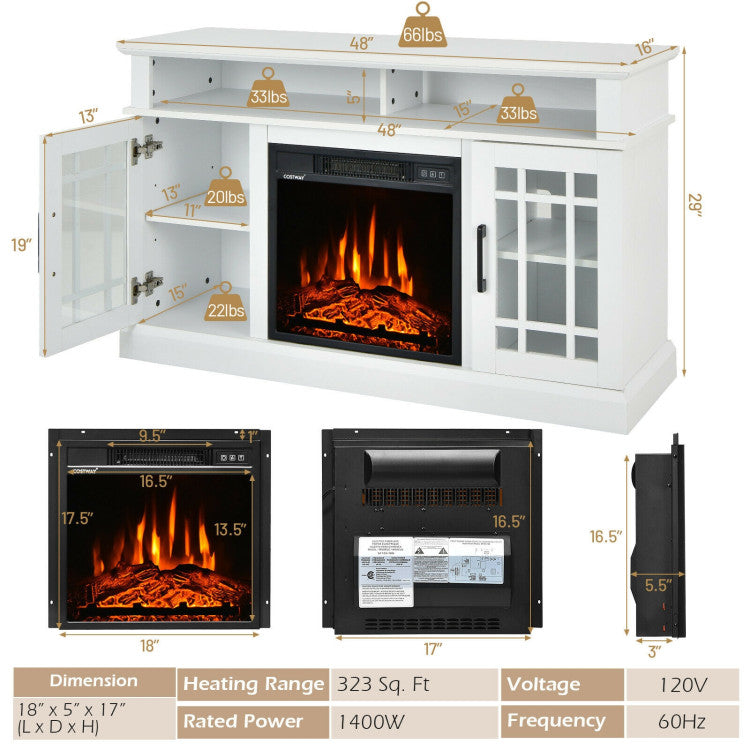 Fireplace TV cabinet from a side angle