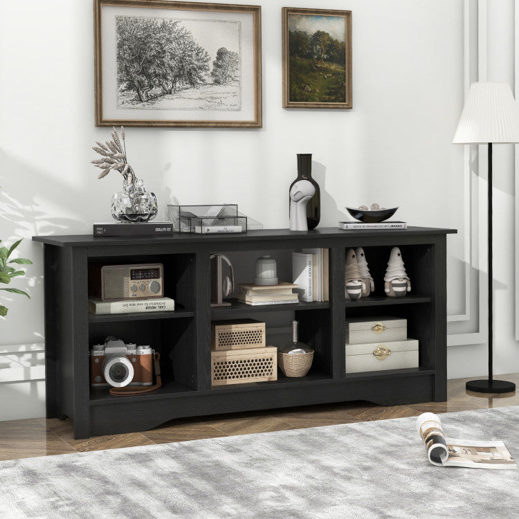 Console design with electric fireplace compatibility