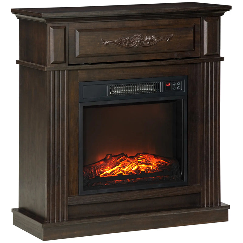 HOMCOM Electric Fireplace TV Stand with Storage