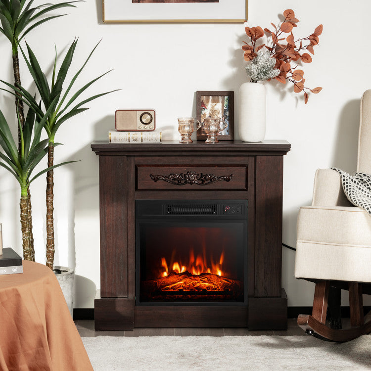 Sleek modern TV stand design with built-in electric fireplace