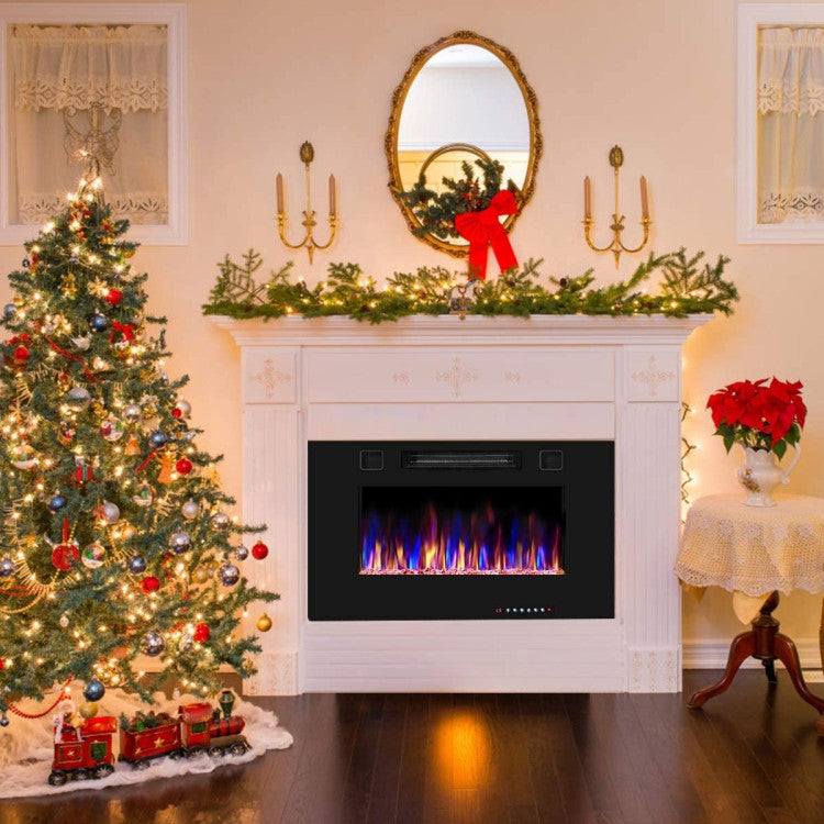 Electric Fireplace Wall Mounted with Remote Control