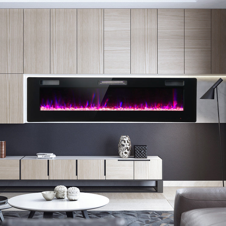 68 Inch Wall Mounted Electric Fireplace with Multicolor Flame