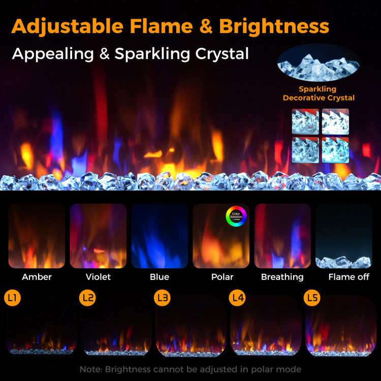 6-color flame display electric fireplace insert