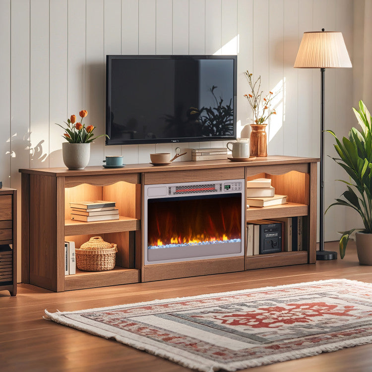 Fireplace insert with built-in thermostat and temperature control