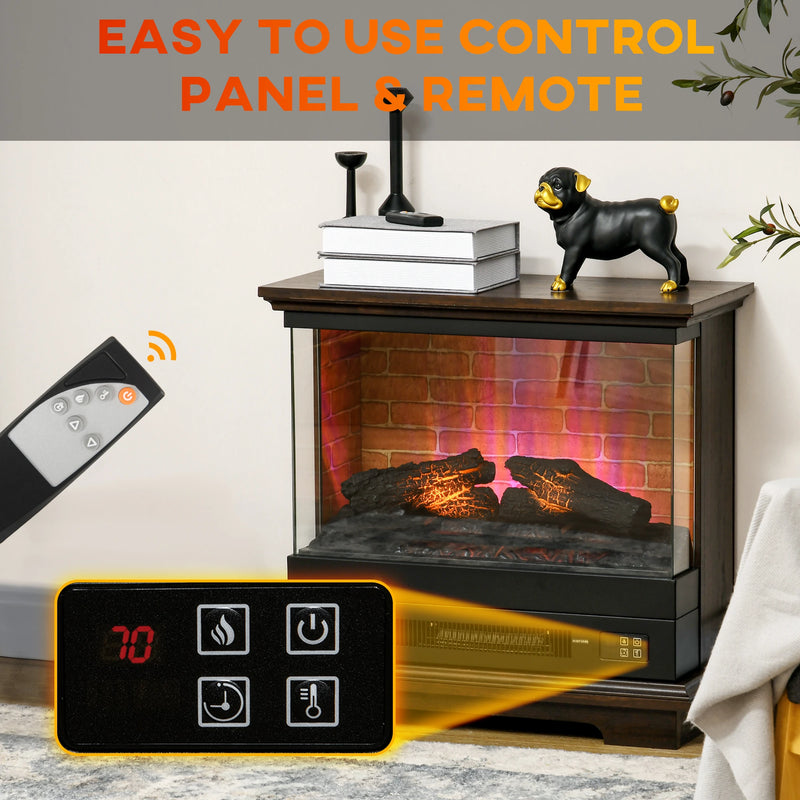 Electric freestanding fireplace for cozy ambiance