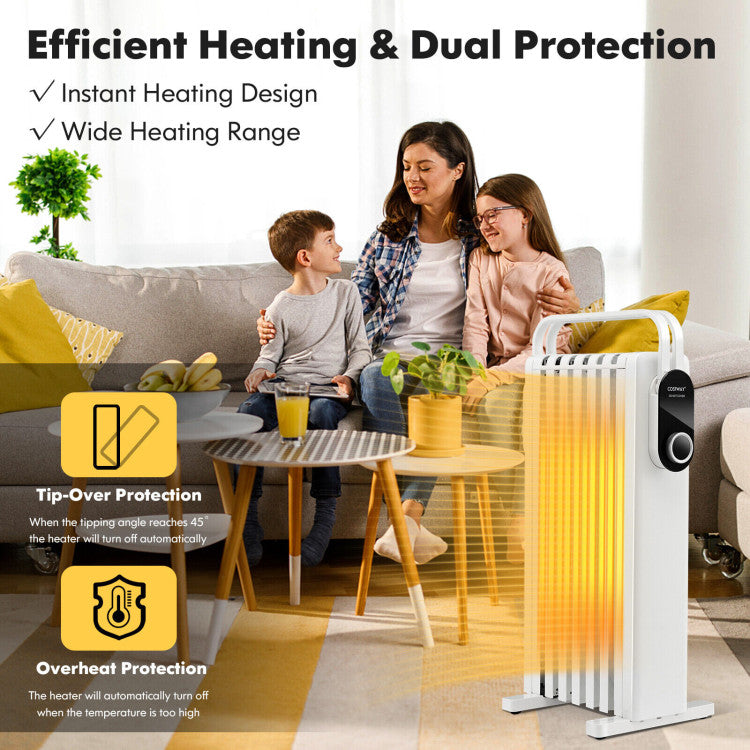 Portable Electric Heater with Caster Wheels