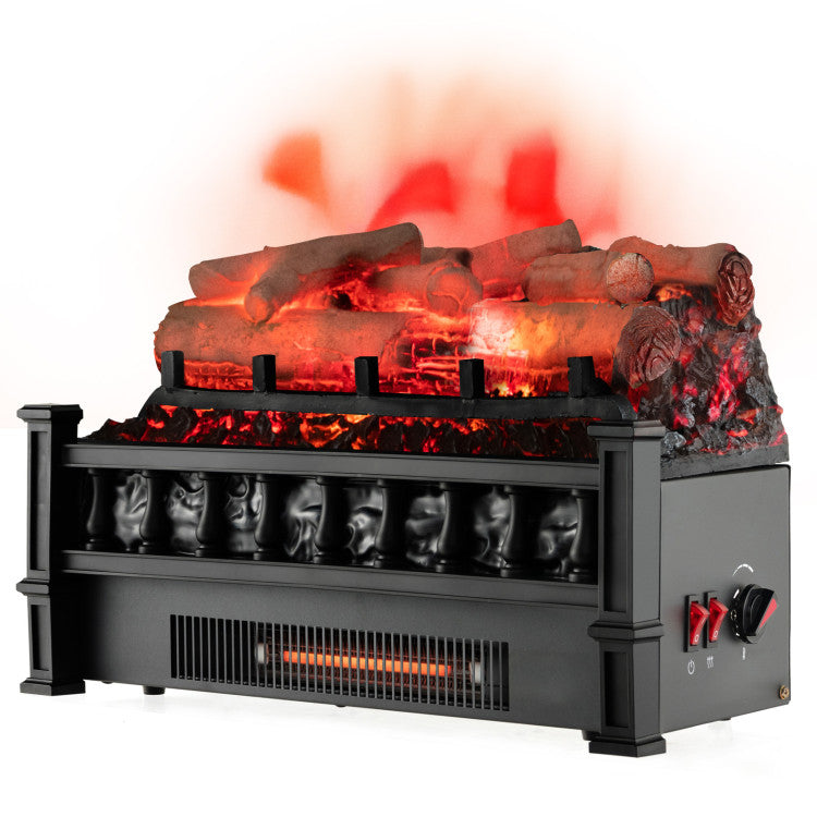 Electric log set insert for wood-burning fireplaces