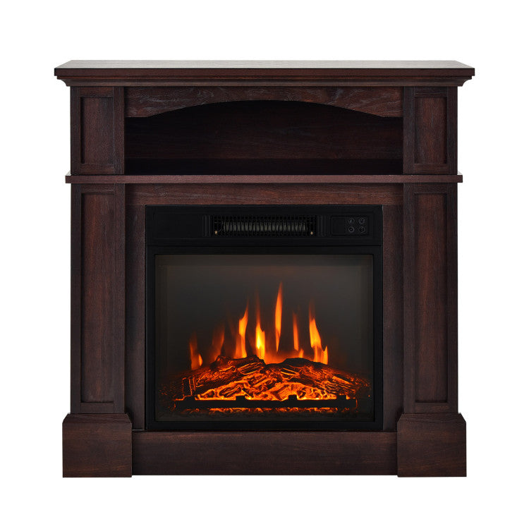Electric media center with 1400W heating and mantel