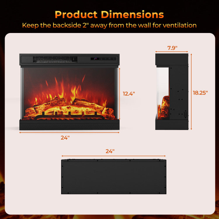 Energy Efficient 3-Sided Electric Fireplace