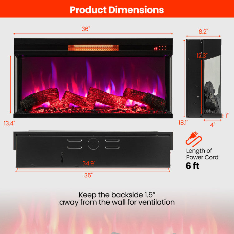Energy Efficient Electric Fireplace Heater