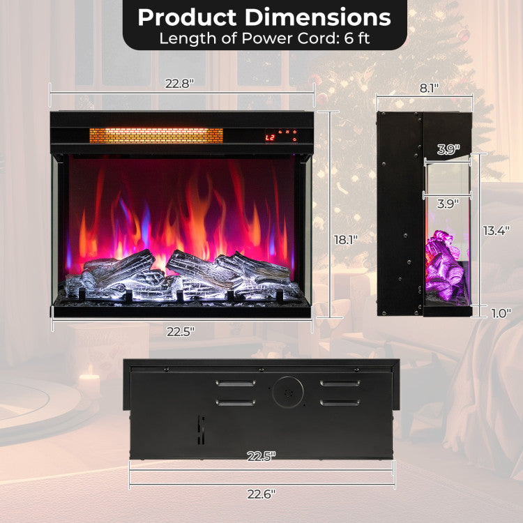 nergy Efficient Electric Fireplace 23 Inch