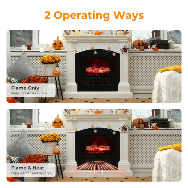 Energy-saving electric log insert with blower fan.
