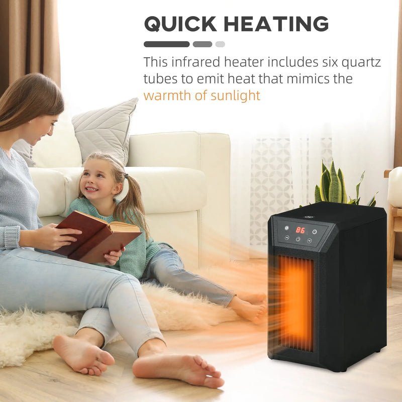 Energy-efficient space heater with three heat settings and ECO mode
