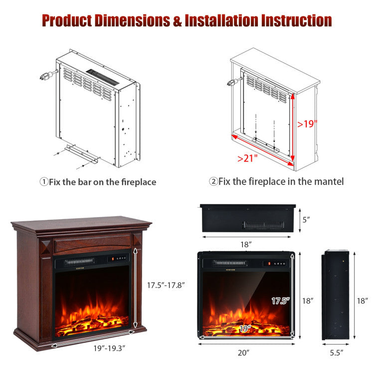 Energy-Saving Electric Fireplace Insert for Home