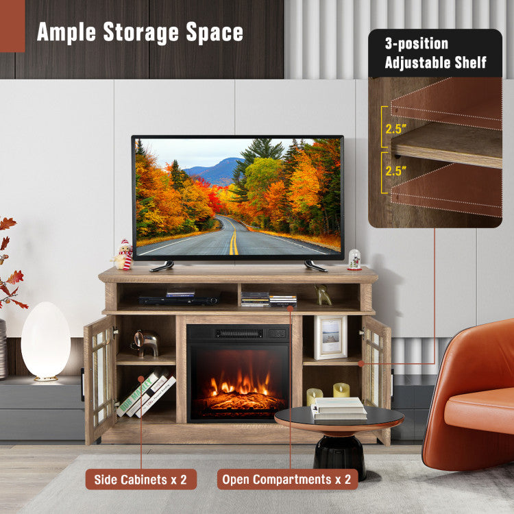 Modern living room with entertainment fireplace