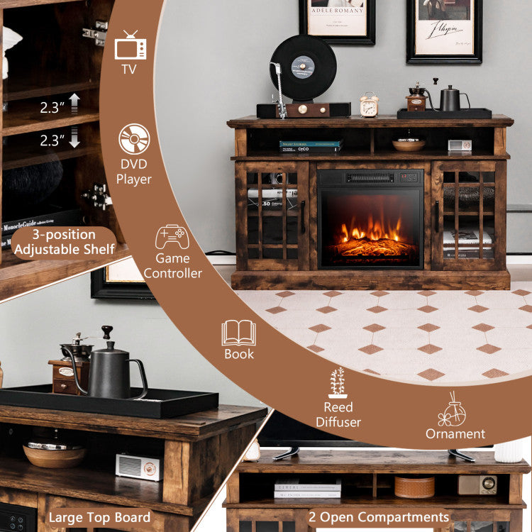 Built-in fireplace and cabinet combo