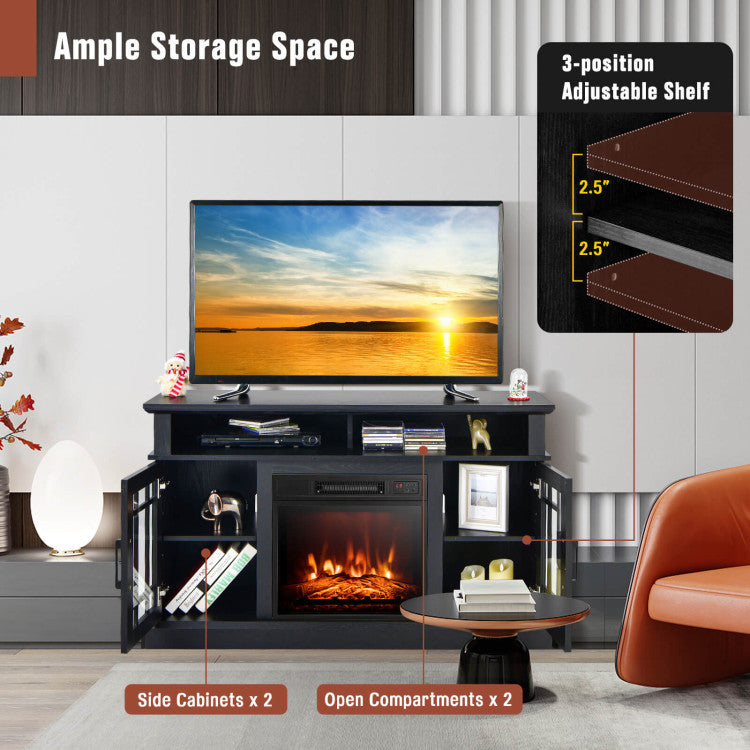 Fireplace entertainment center heating function
