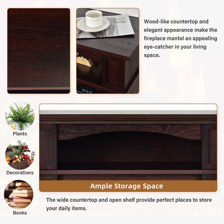 Entertainment unit with fireplace and overheat protection