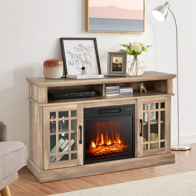 Dimensions graphic of fireplace TV unit