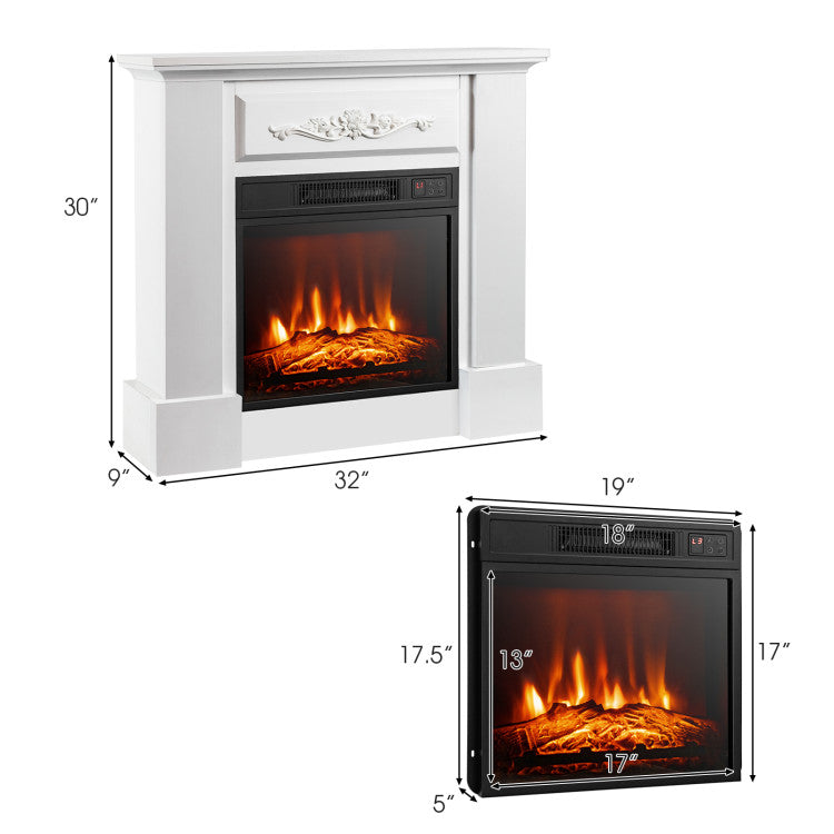 Entertainment center with fireplace supporting 65-inch TV