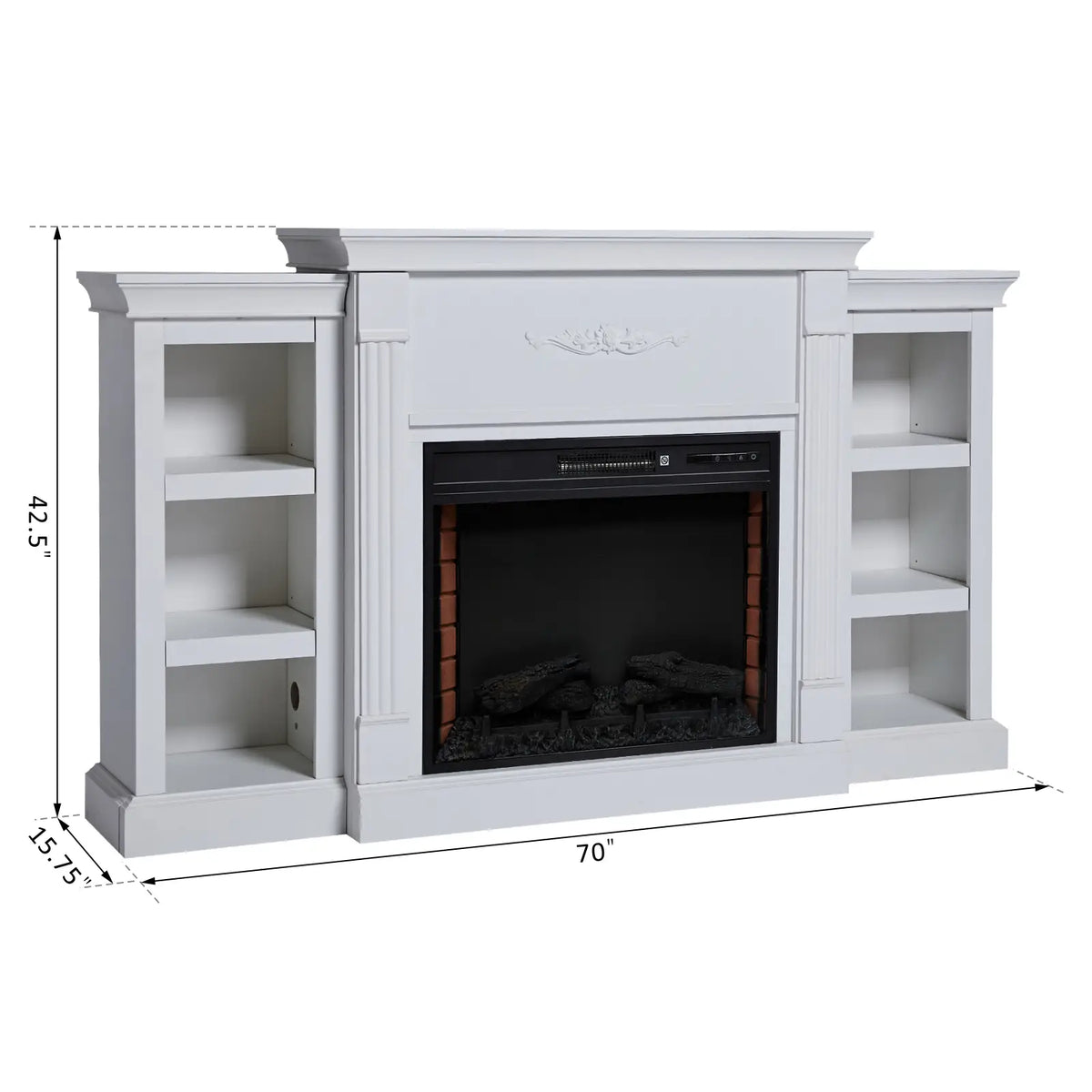 HOMCOM Freestanding Electric Fireplace Entertainment Center for Home