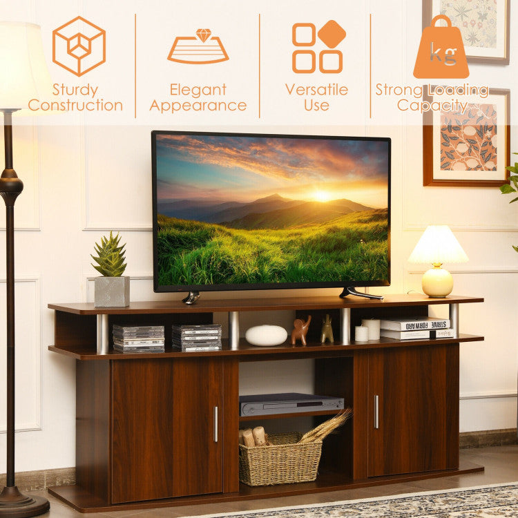 63 inch entertainment center styled in a living room