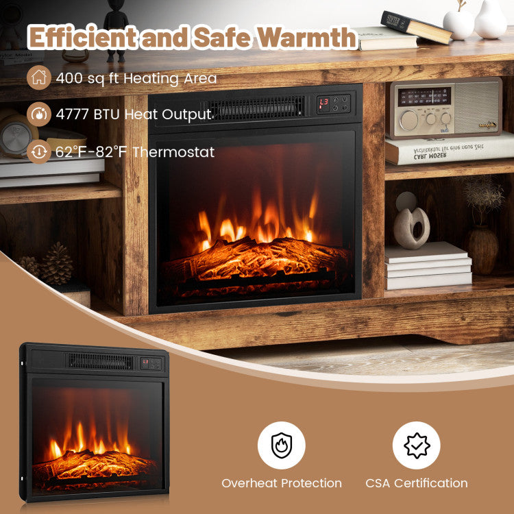  Electric fireplace entertainment center with remote control