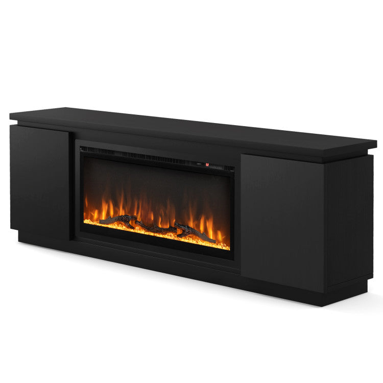 Wall entertainment unit with electric fireplace